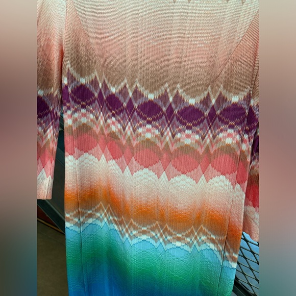 Missoni zig zag mini dress 38 Small Italy knit 3/4-bracelet sleeve $980 chevron - Picture 5 of 9